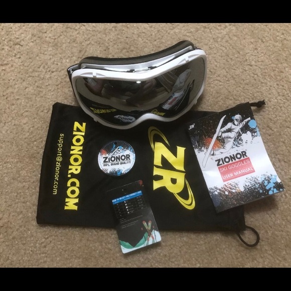 Zionor Accessories Zionor Lagopus Ski Snowboard Goggles Whitesilver